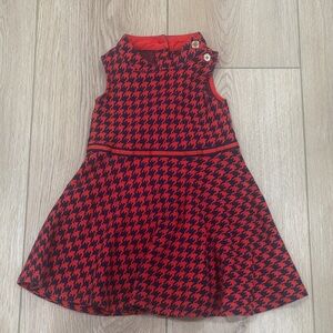Janie and Jack Red and Black Houndstooth Dress